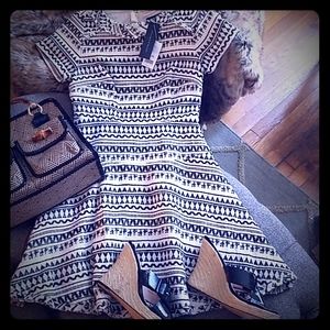 Banana republic textured tribal print woven dress